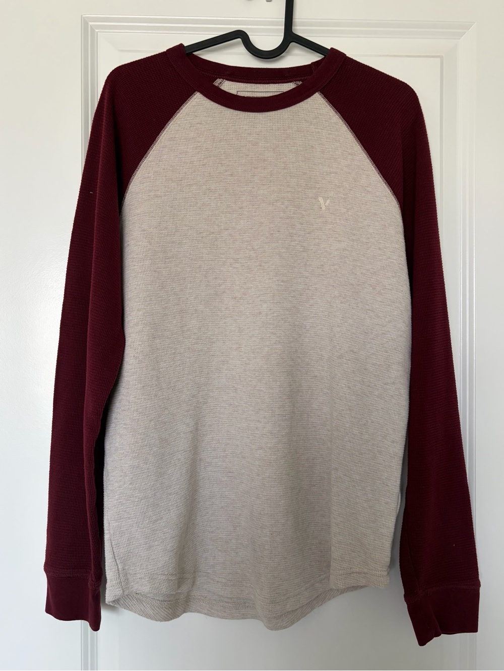 American Eagle Men’s Waffle Knit Raglan Long Sleeve Shirt Size Small
